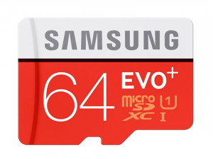 Flash Card Samsung 64GB micro SD Card EVO+ with Adapter MB-MC64HA/EU
